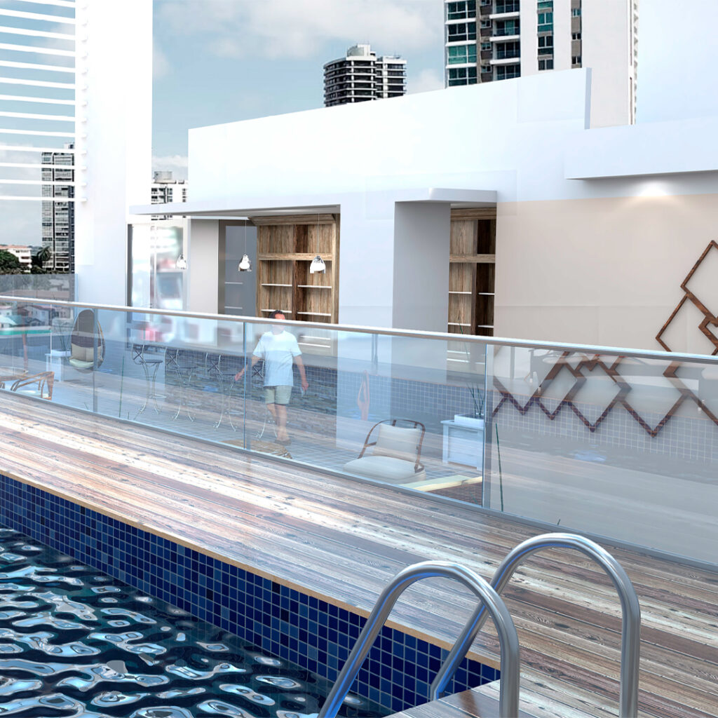 Azurre 42: Piscina y terraza del edificio Azurre 42